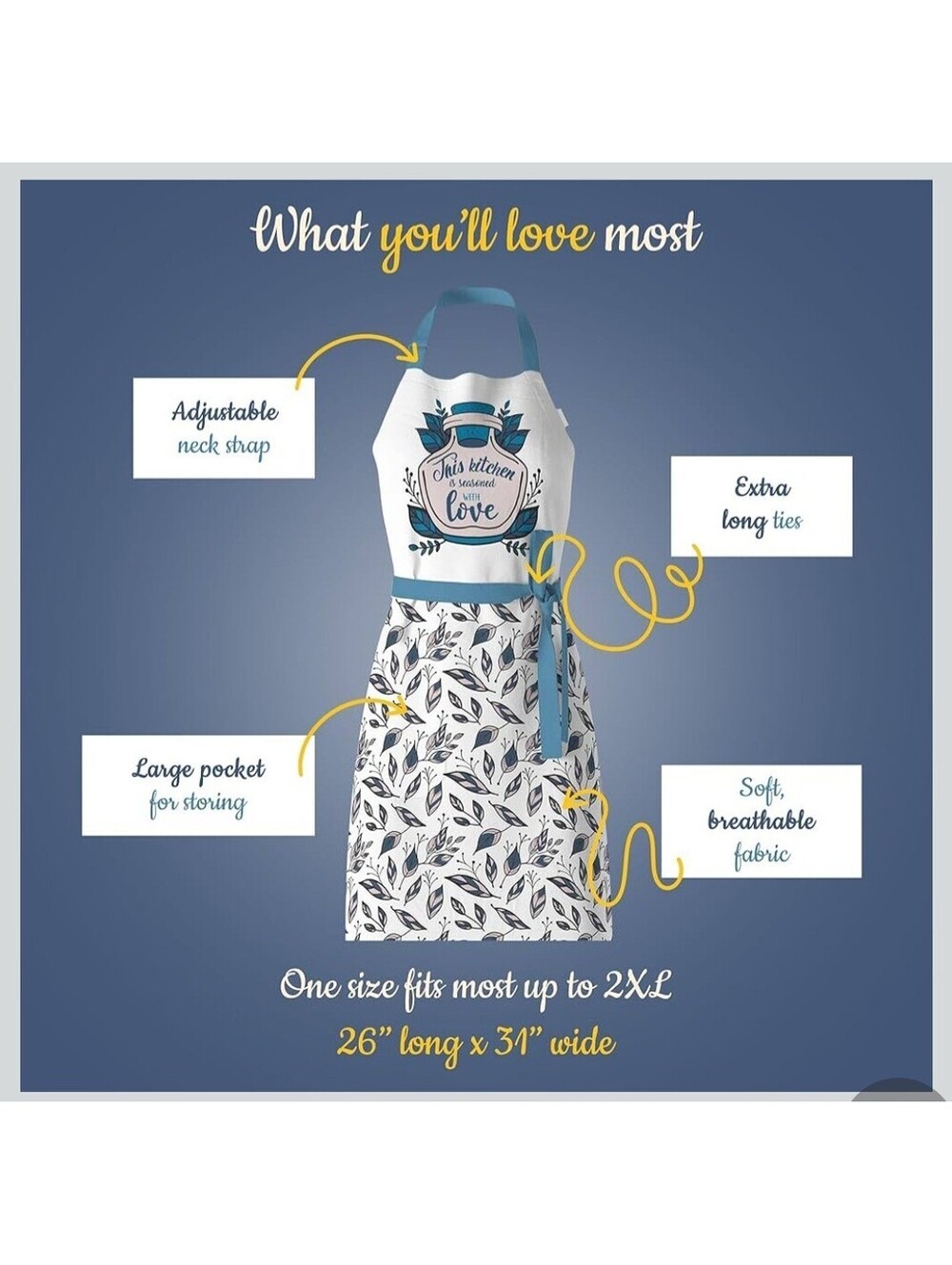 Waterproof Apron for Adults – Adjustable Dazzling White - Seasoned With Love